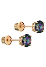 elegant gold 3mm rainbow baby screw back baby earrings